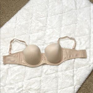Vanity Fair Cream Bra with Underwire Support/strapless 34DD